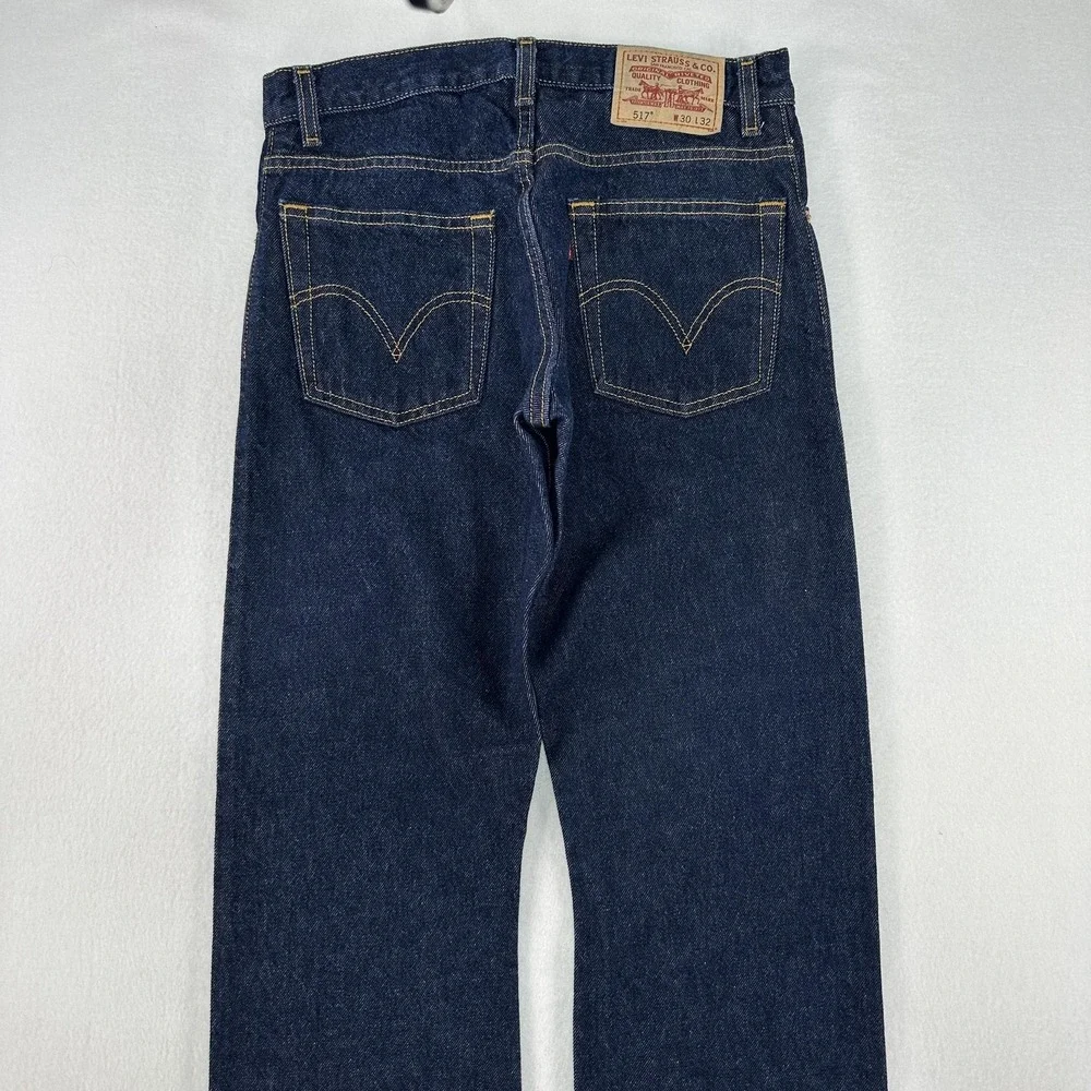 Vintage Levi's 517 Jeans Mens 30x32 Blue Bootcut Dark Wash Denim Classic Y2K A2